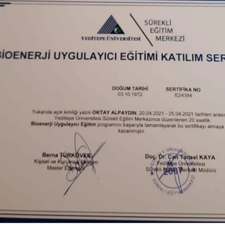 Bioenerji Uygulayıcı Eğitimi - Bioenerji Uzmanı sertifikası