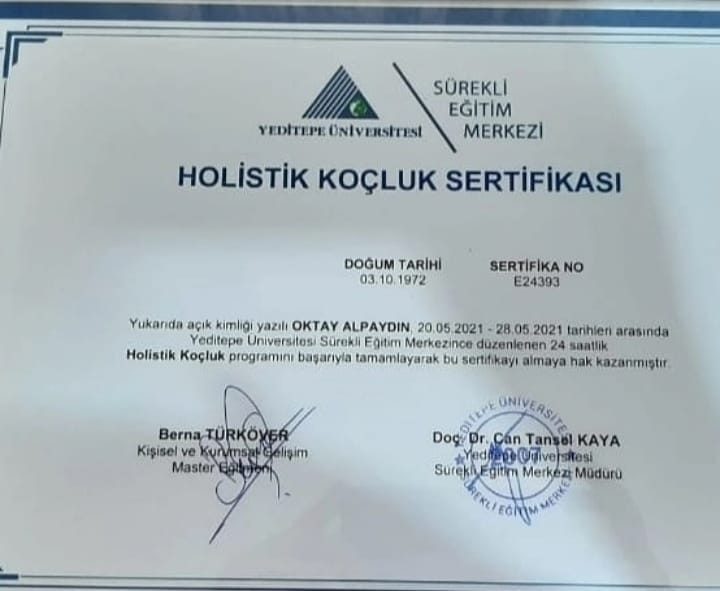 Holistik Koçluk Sertifikası - Bioenerji Uzmanı sertifikası